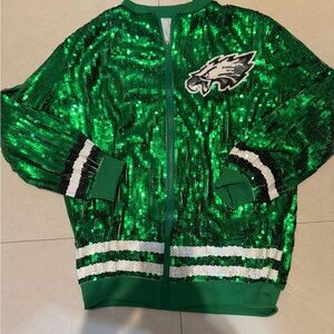 Women’s Green Sequin Philadelphia Eagles jacket